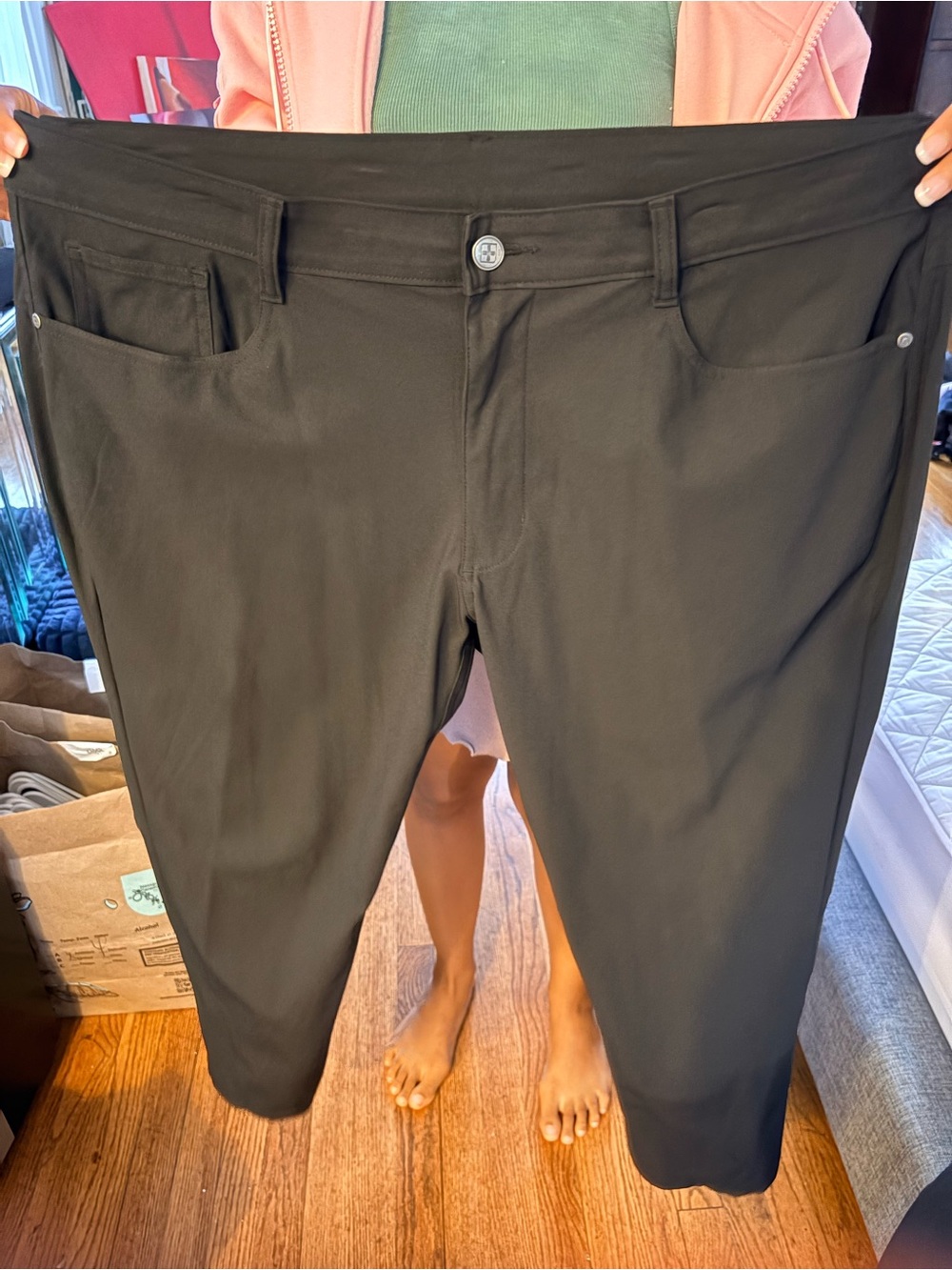 Swiss Tech Black Men’s Pants - Stretch Performance